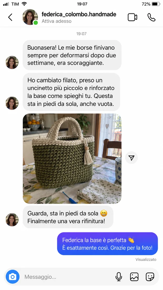 Messaggio di una cliente